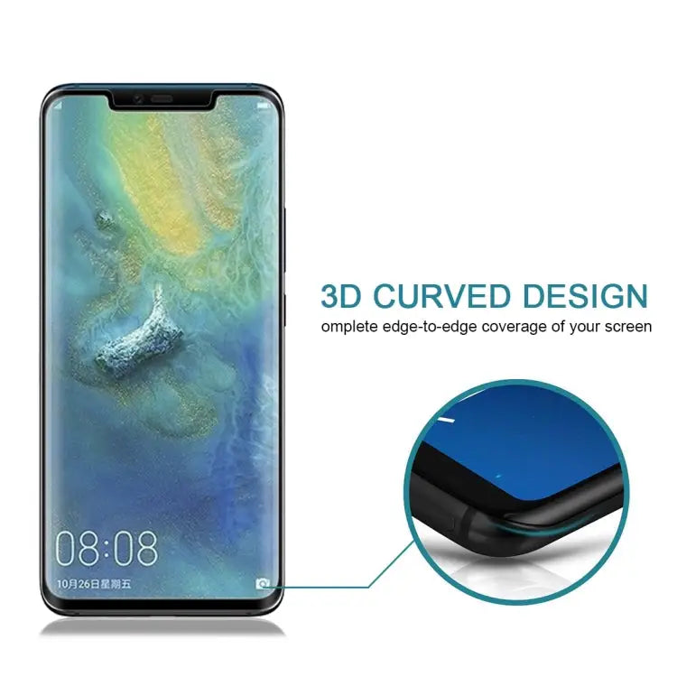 0.3mm 9H Surface Hardness 3D Curved Edge Full Screen Tempered Glass Film for Huawei Mate 20 Pro For Huawei Mate 20 Pro