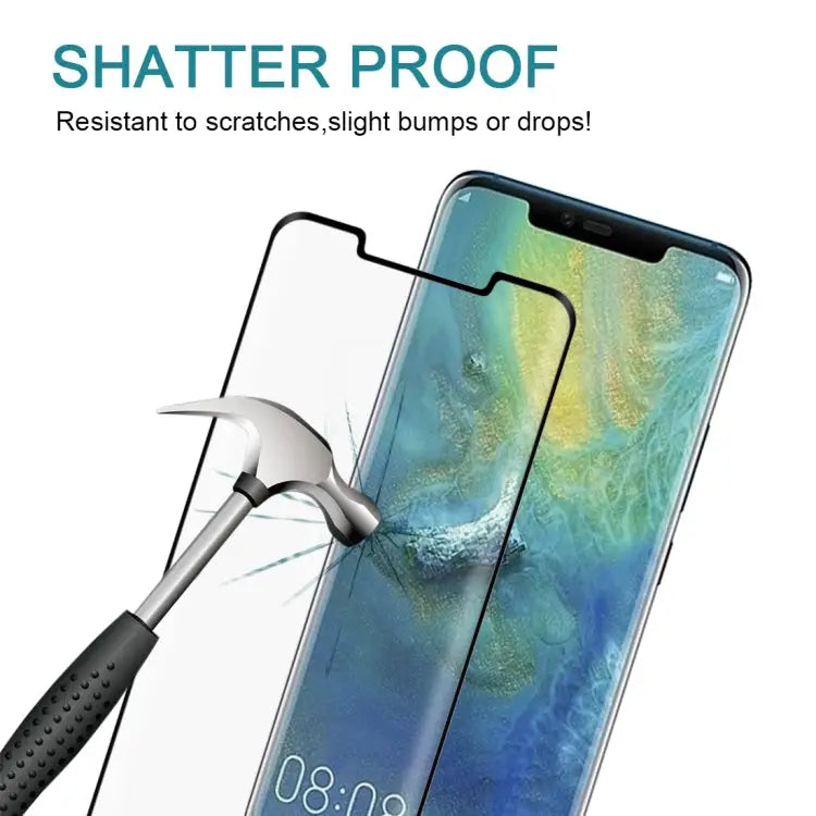 0.3mm 9H Surface Hardness 3D Curved Edge Full Screen Tempered Glass Film for Huawei Mate 20 Pro For Huawei Mate 20 Pro