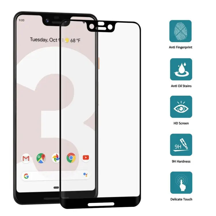 0.3mm 9H Surface Hardness 3D Curved Edge Full Screen Tempered Glass Film for Google Pixel 3 XL For Pixel 3 XL