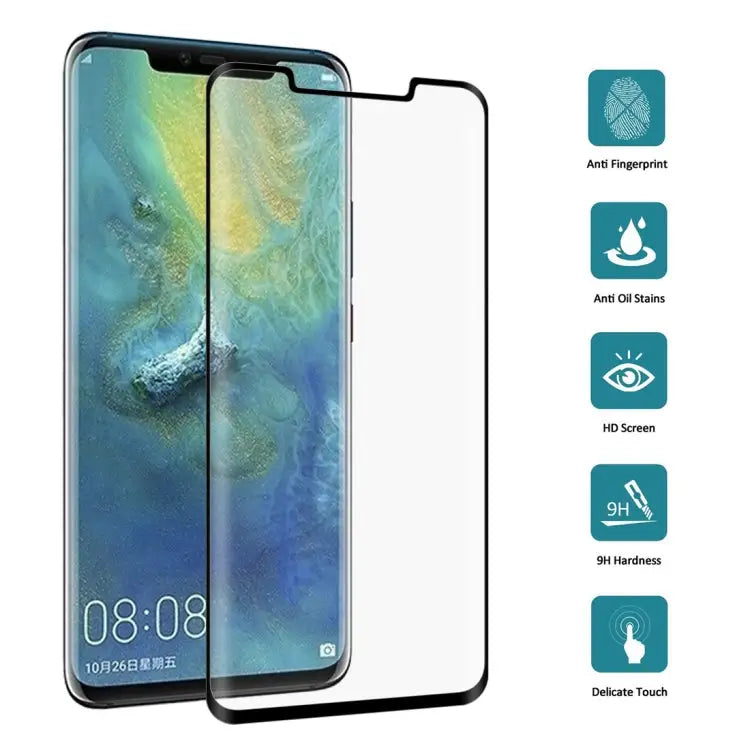 0.3mm 9H Surface Hardness 3D Curved Edge Full Screen Tempered Glass Film for Huawei Mate 20 Pro For Huawei Mate 20 Pro