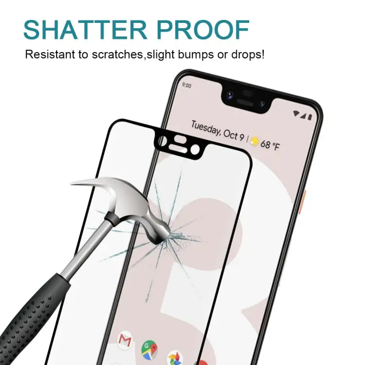 0.3mm 9H Surface Hardness 3D Curved Edge Full Screen Tempered Glass Film for Google Pixel 3 XL For Pixel 3 XL