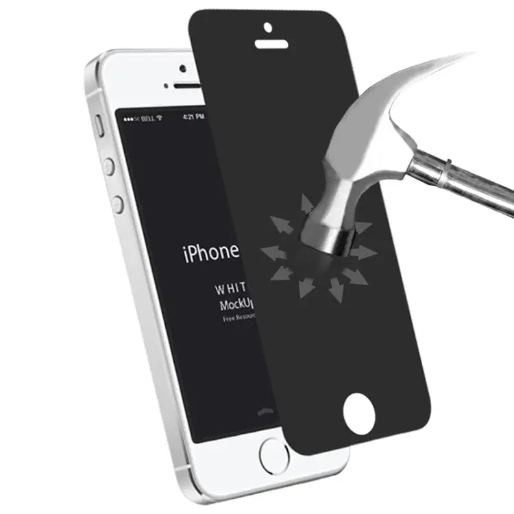 0.4mm 9H Surface Hardness 180 Degree Privacy Anti Glare Screen Protector for iPhone 5 & 5S - For iPhone 5 & 5S