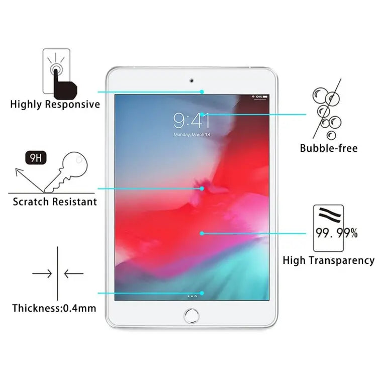 0.4mm 9H Surface Hardness Explosion-proof Tempered Glass Film for iPad mini / mini 2 Retina / mini 3 For iPad mini