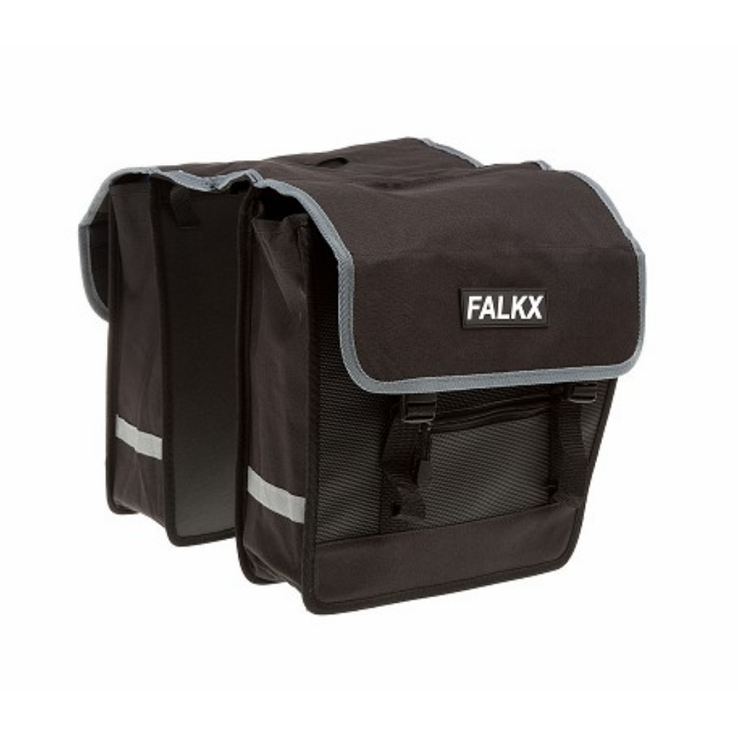 FE1101C Falkx Tas dubbel zwart schuin