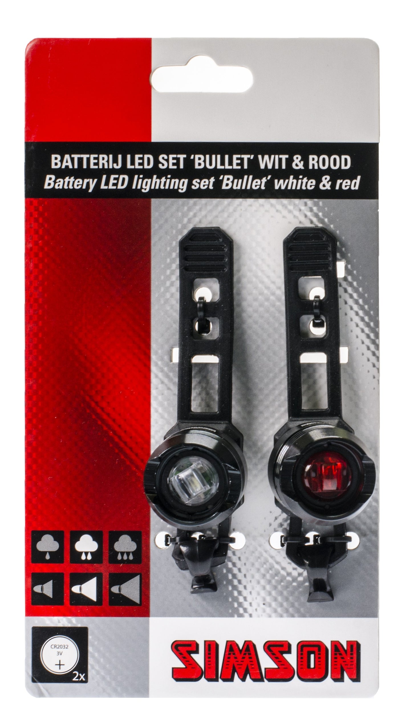 RE0605A Simson batterij LED set "Bullet"
