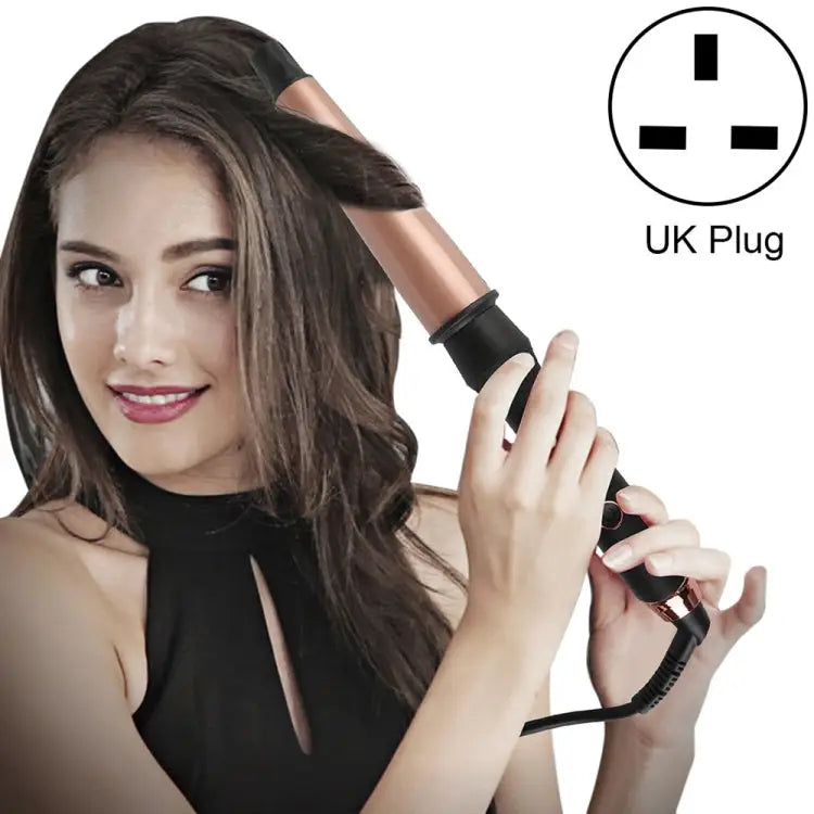 1-1.5 inch Conical Ceramic Hair Curler with Heat-resistant Gloves UK Plug UK Plug - UK Plug