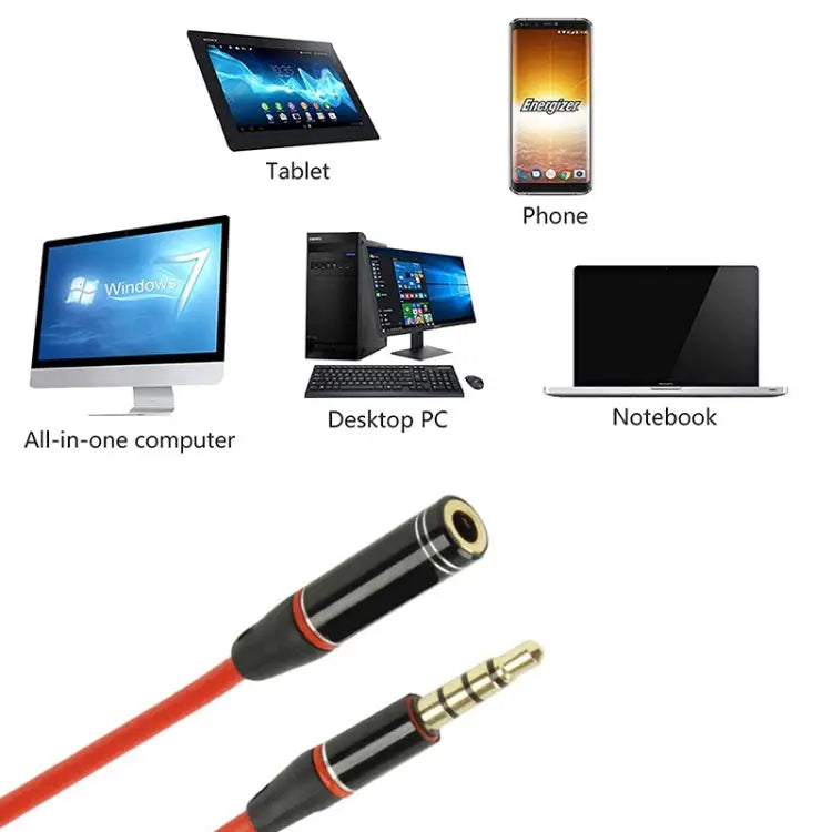 1.2m Aux Audio Cable 3.5mm Male to Female Compatible with Phones Tablets Headphones MP3 Player Car/Home Stereo & More