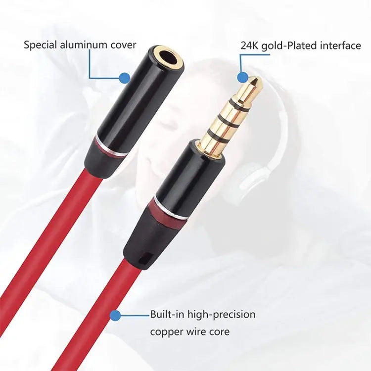 1.2m Aux Audio Cable 3.5mm Male to Female Compatible with Phones Tablets Headphones MP3 Player Car/Home Stereo & More