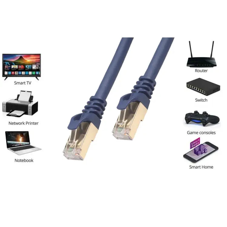 1.8m CAT8 Computer Switch Router Ethernet Network LAN Cable Patch Lead RJ45 1.8m - 1.8m