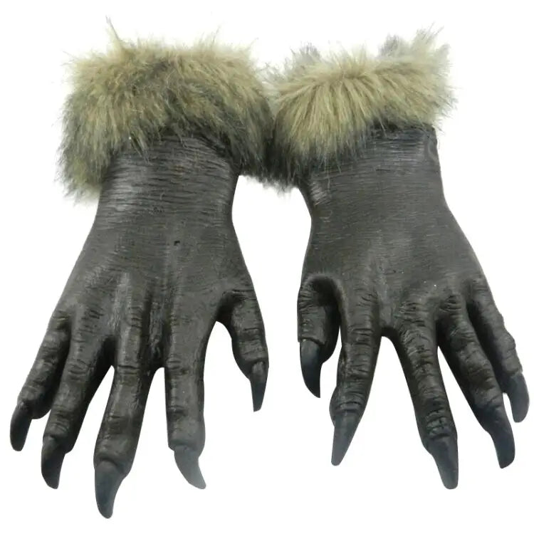 1 Pair Halloween Decoration Latex Wolf Gloves Halloween Festival Party Fancy Masquerade Glove Props Wolf Gloves - Wolf