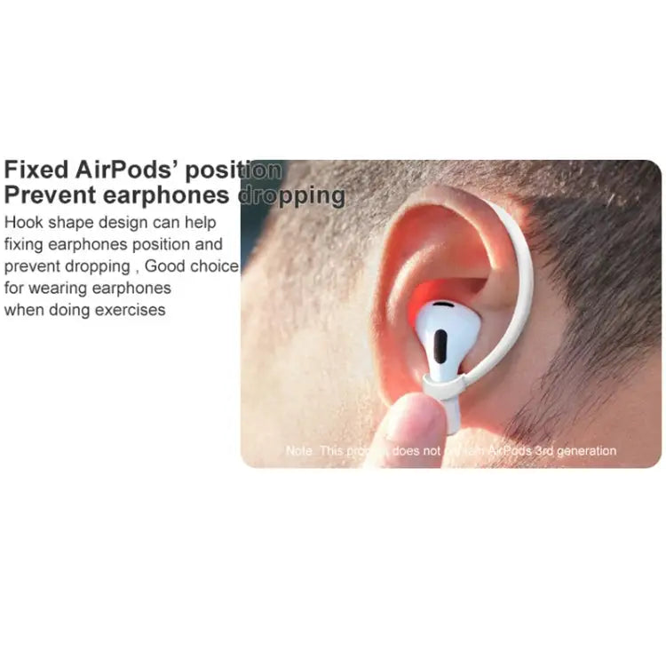 1 Pair imak Wireless Earphones Silicone Anti-lost Lanyard Ear Hook For AirPods 3 - For AirPods 3 - Apple Accessories