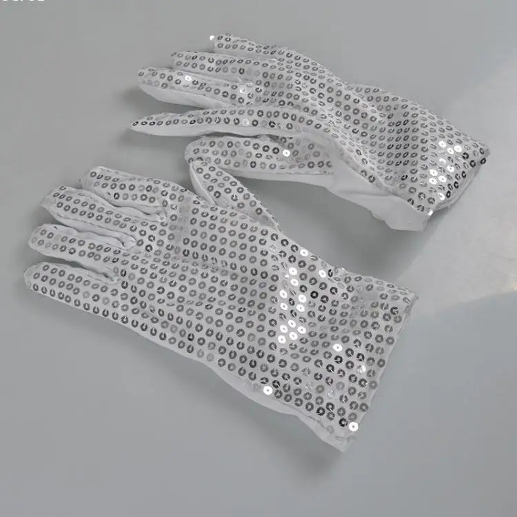 1 Pair Sequins Glowing Gloves LED Flash Gloves Dance and Party Supplies Halloween Christmas and Other Festival Supplies