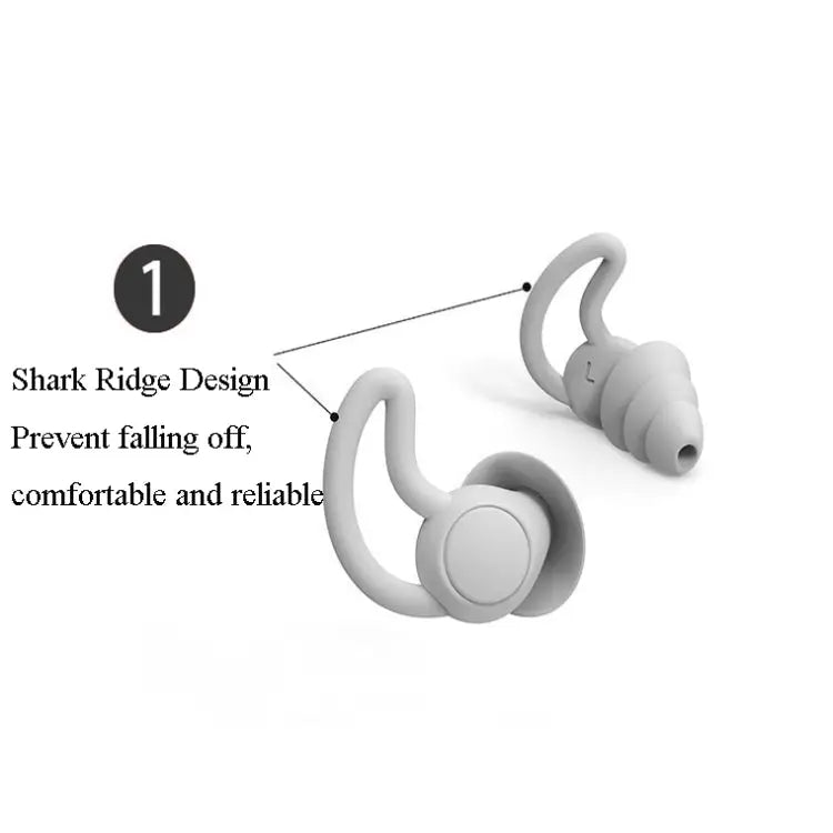 1 Pair Shark Fin Nnti-falling and Noise-reducing Earplugs Anti-Noise Earplugs For Sleeping Dormitory Noise Reduction