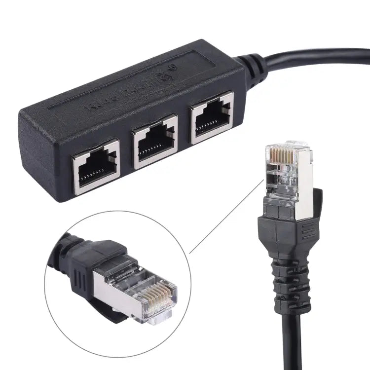 1 to 3 Socket LAN Ethernet Network RJ45 Plug Splitter Extender 3 Ports RJ45 - 3 Ports RJ45