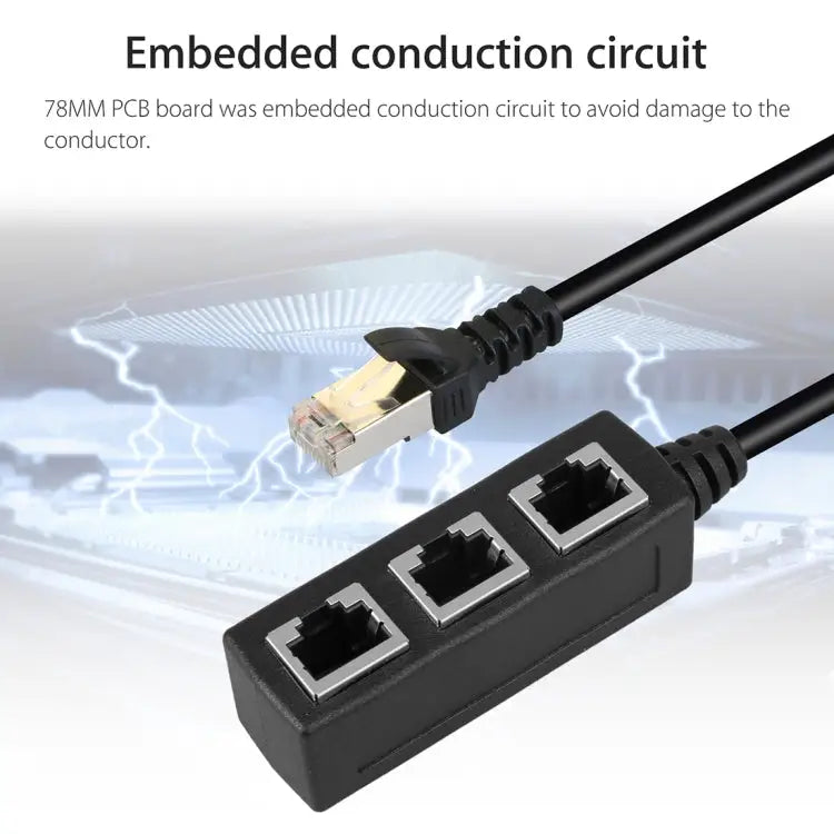 1 to 3 Socket LAN Ethernet Network RJ45 Plug Splitter Extender 3 Ports RJ45 - 3 Ports RJ45