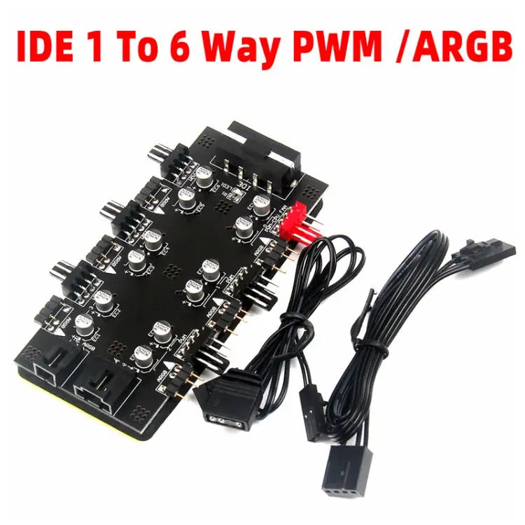 1 to 6 PWM / ARGB HUB Extender IDE Interface 1 to 6 - 1 to 6