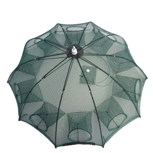 10 Holes Automatic Foldable Fishing Net Nylon Shrimp Crab Minnow Trap Fish Cast Net Fishing Tackle 10 Holes - 10 Holes
