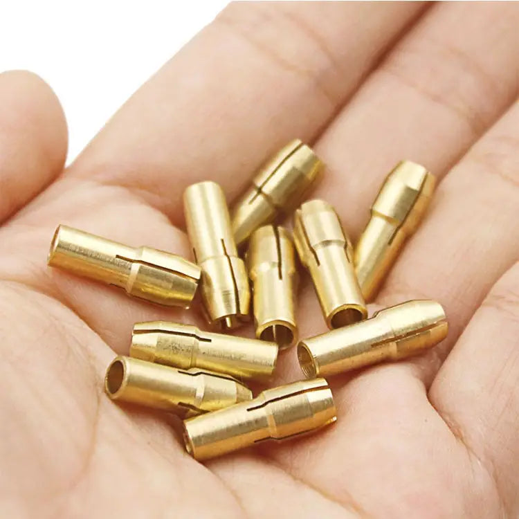 10 in 1 Three-claw Copper Clamp Nut for Electric Mill Fittings，Bore diameter: 0.5-3.2mm Bore diameter: 0.5-3.2mm - Bore