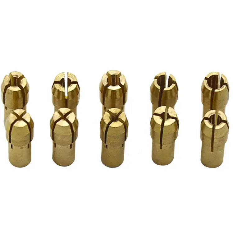 10 in 1 Three-claw Copper Clamp Nut for Electric Mill Fittings，Bore diameter: 0.5-3.2mm Bore diameter: 0.5-3.2mm - Bore