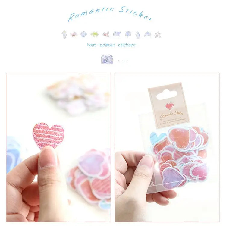 10 Packs Creative Waterproof PVC Sticker DIY Album Diary Watercolor Decorative Sticker Random Delivery PVC Sticker