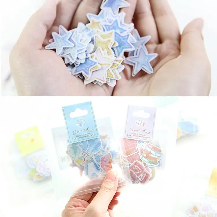 10 Packs Creative Waterproof PVC Sticker DIY Album Diary Watercolor Decorative Sticker Random Delivery PVC Sticker