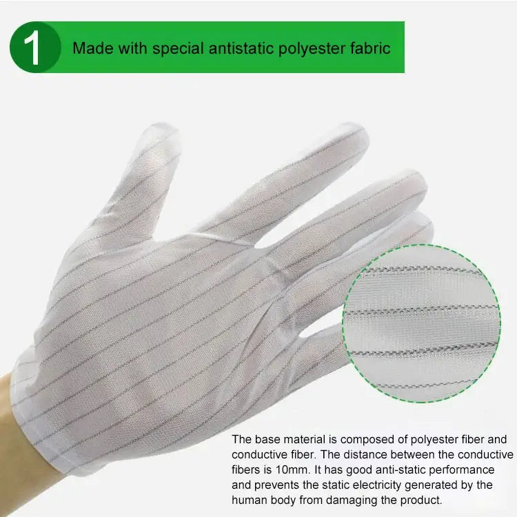 10 Pairs Anti-static Stripe Plastic Gloves Size：Free Size - Plastic Gloves
