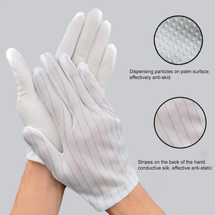 10 Pairs Anti-static Striped Dispensing Gloves Size：Free Size - Dispensing Gloves