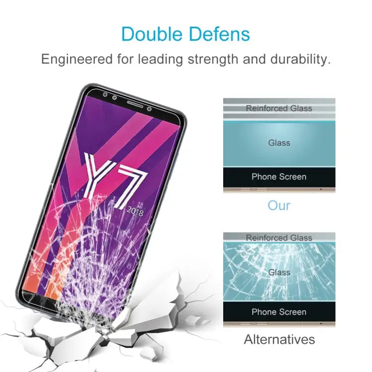 10 PCS 0.26mm 9H 2.5D Tempered Glass Film for Huawei Y7 2018 For Y7 2018 - For Y7 2018