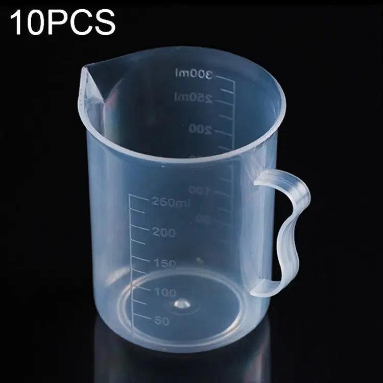 10 PCS 250ml Food Grade PP Plastic Flask Digital Measuring Cup Cylinder Scale Measure Glass Lab Laboratory Tools 250ml