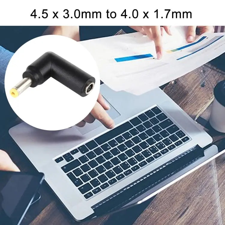 10 PCS 4.5 x 3.0mm Female to 4.0 x 1.7mm Male Plug Elbow Adapter Connector 4.5x3.0mm to 4.0x1.7mm - 4.5x3.0mm