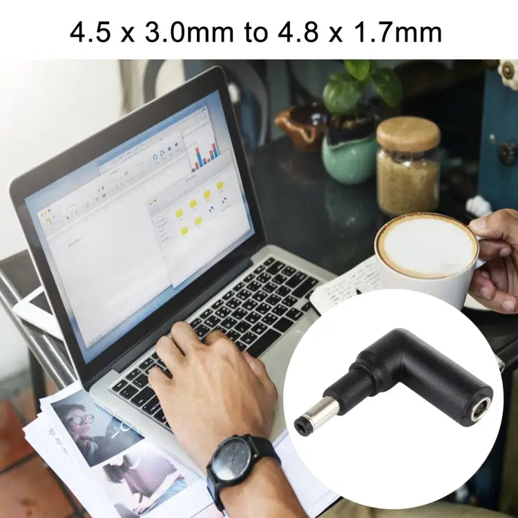 10 PCS 4.5 x 3.0mm Female to 4.8 x 1.7mm Male Plug Elbow Adapter Connector 4.5x3.0mm to 4.8x1.7mm - 4.5x3.0mm
