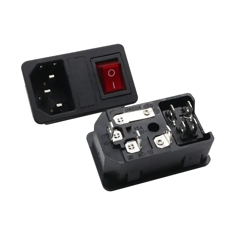 10 PCS AC-01 Three Pins Power Socket with Safety Switch Socket 10 PCS AC-01 - 10 PCS AC-01