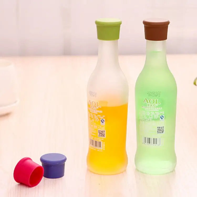 10 PCS Candy Color Silicone Wine Beer Condiments Bottle Stopper Random Color Delivery 10 PCS Candy Color - 10 PCS Candy
