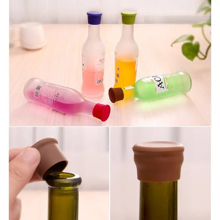10 PCS Candy Color Silicone Wine Beer Condiments Bottle Stopper Random Color Delivery 10 PCS Candy Color - 10 PCS Candy