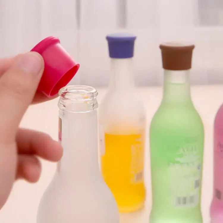 10 PCS Candy Color Silicone Wine Beer Condiments Bottle Stopper Random Color Delivery 10 PCS Candy Color - 10 PCS Candy