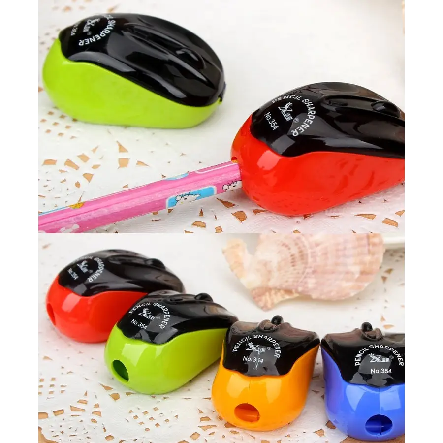 10 PCS Creative Mouse Style Pencil Sharpeners Mechanical Machine School Stationery Office Supplies Random Color
