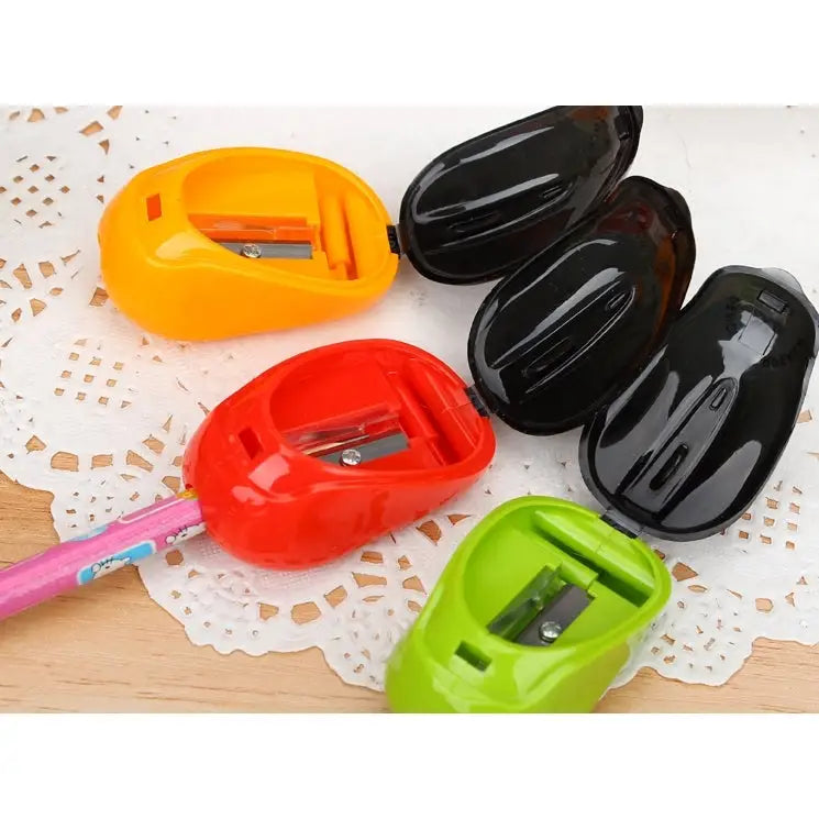 10 PCS Creative Mouse Style Pencil Sharpeners Mechanical Machine School Stationery Office Supplies Random Color