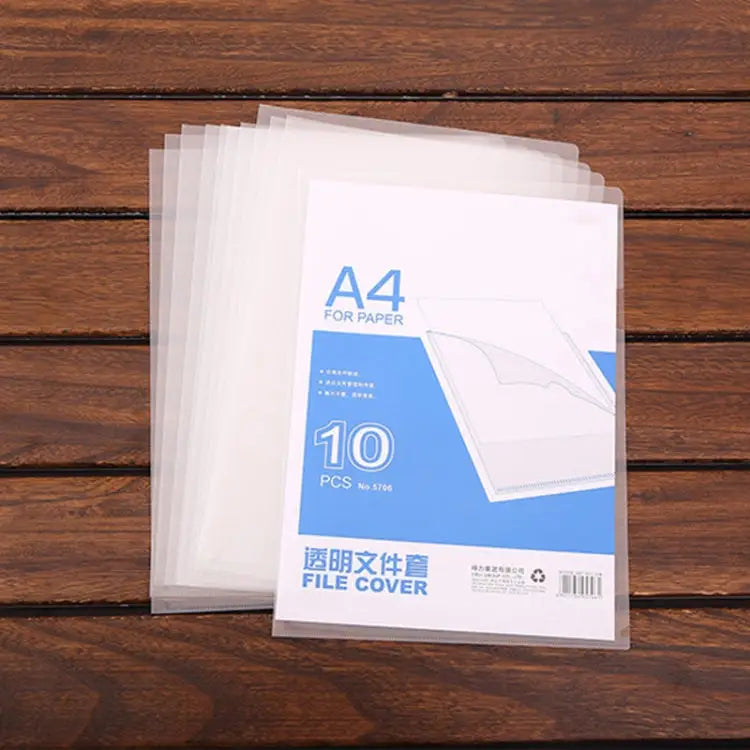 10 PCS Deli Transparent Single Page A4 Folder Size: 32.1*30.7cm 32.1x30.7cm - 32.1x30.7cm