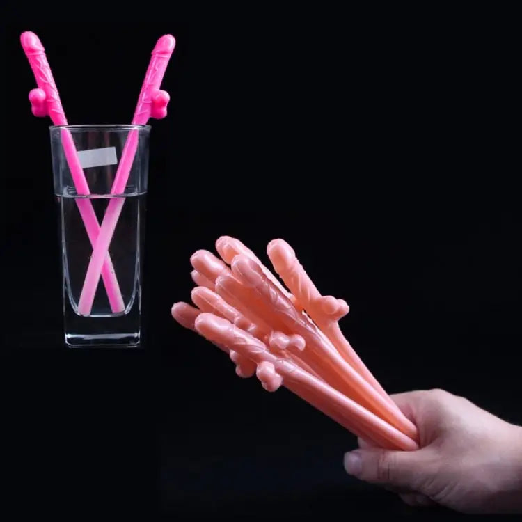 10 PCS Dicky Sipping Straw Length: about 19cm Dicky Sipping Straw(Black) - Dicky Sipping Straw(Black) / Black