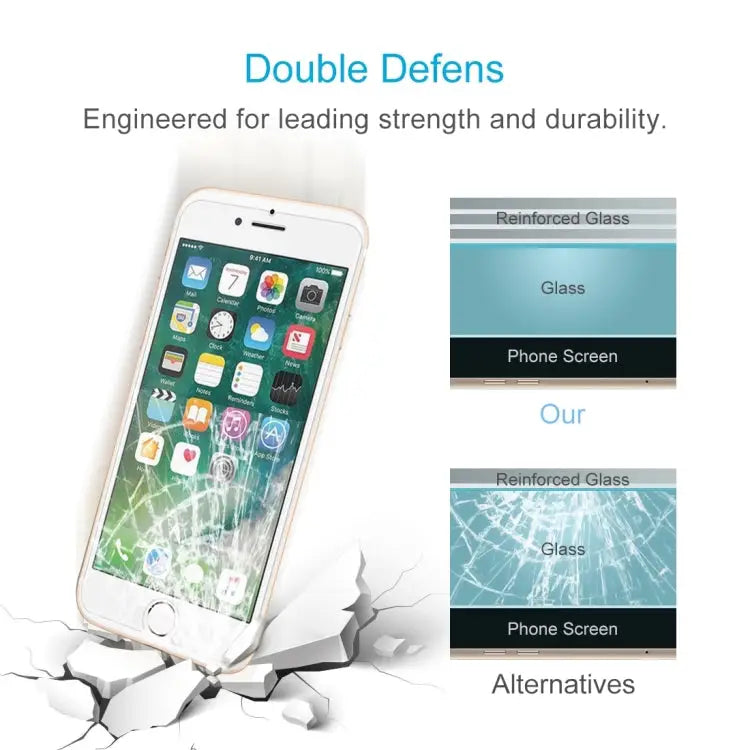 10 PCS for iPhone 8 Plus & iPhone 7 Plus 0.26mm 9H Surface Hardness 2.5D Explosion-proof Tempered Glass Non-full Screen