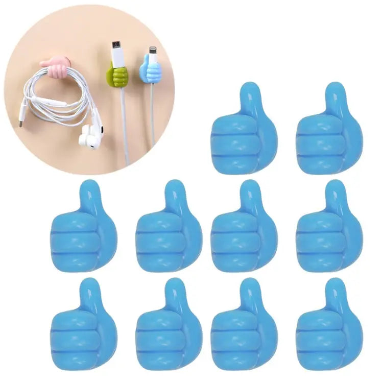 10 PCS Handy Holder Cable Organizer Household Convenience Clip - Blue