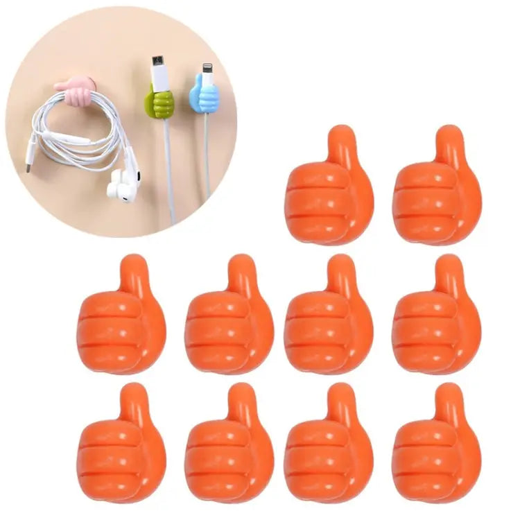 10 PCS Handy Holder Cable Organizer Household Convenience Clip - Orange