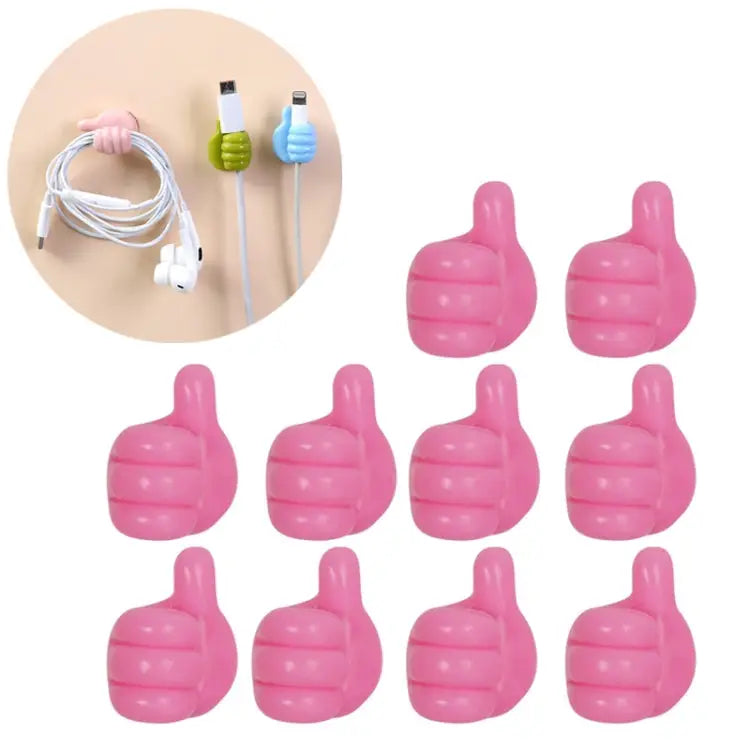 10 PCS Handy Holder Cable Organizer Household Convenience Clip - Pink
