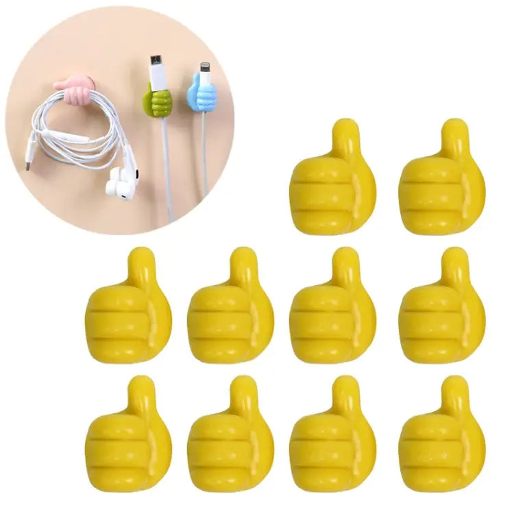 10 PCS Handy Holder Cable Organizer Household Convenience Clip - Yellow