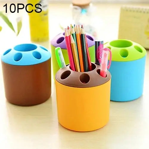 10 PCS Multi-function Creative Colour Pen Container Toothbrush Seat School Stationery Life Office Supplies Random Color