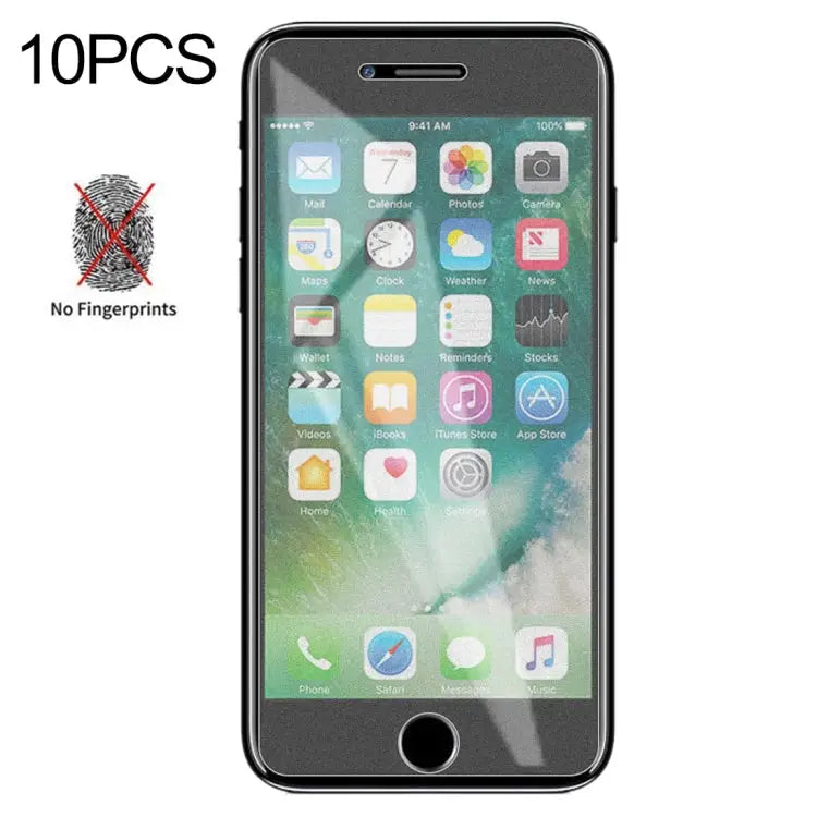 10 PCS Non-Full Matte Frosted Tempered Glass Film for iPhone SE 2020 / 8 / 7 - For iPhone 7 / 8