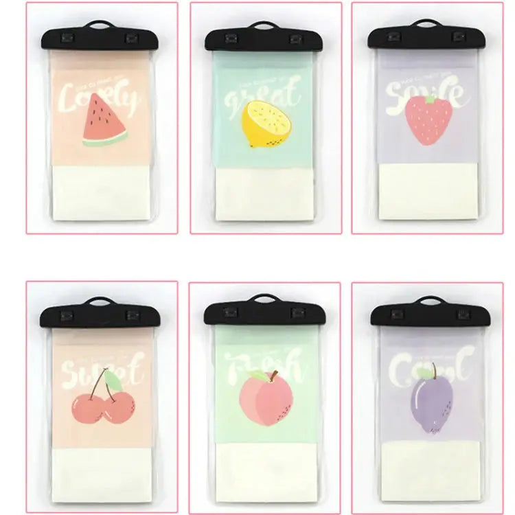 10 PCS Outdoor Diving Swimming Creative Cartoon Touch Screen Transparent PVC Mobile Phone Waterproof Bag Color Random