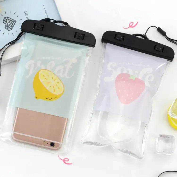 10 PCS Outdoor Diving Swimming Creative Cartoon Touch Screen Transparent PVC Mobile Phone Waterproof Bag Color Random