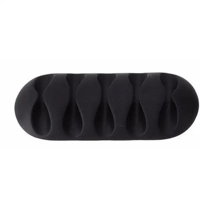 10 PCS Pasteable Five-hole TPR Wire Storage Organizer Data Cable Holder - Black