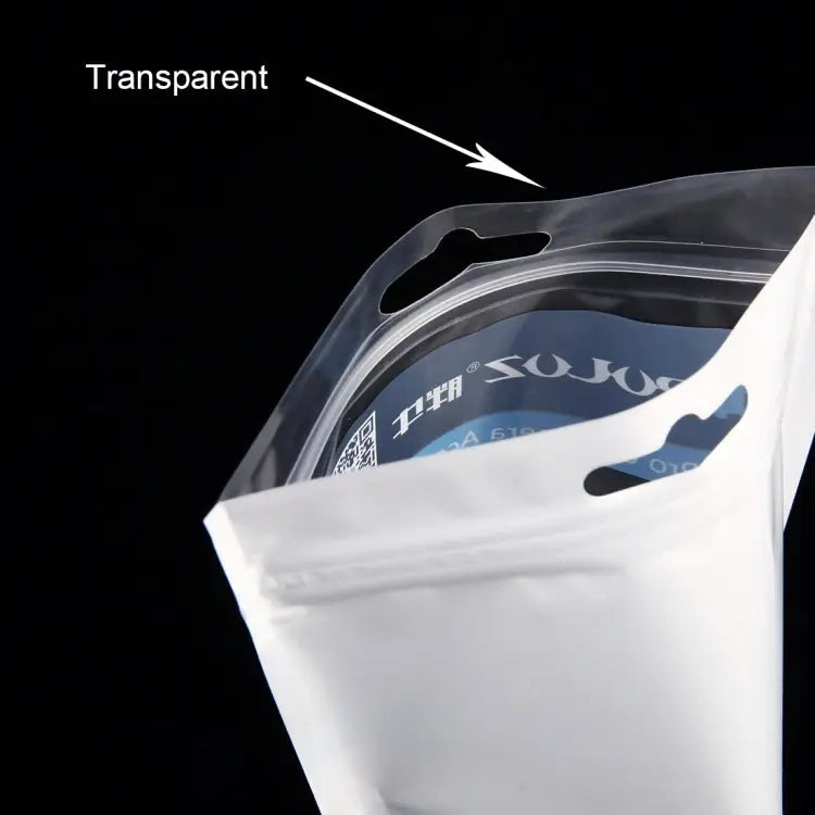 10 PCS PULUZ 16cm x 13cm Hang Hole Clear Front White Pearl Jewelry Zip Lock Packaging Bag(Size: M) Size: M - Size: M